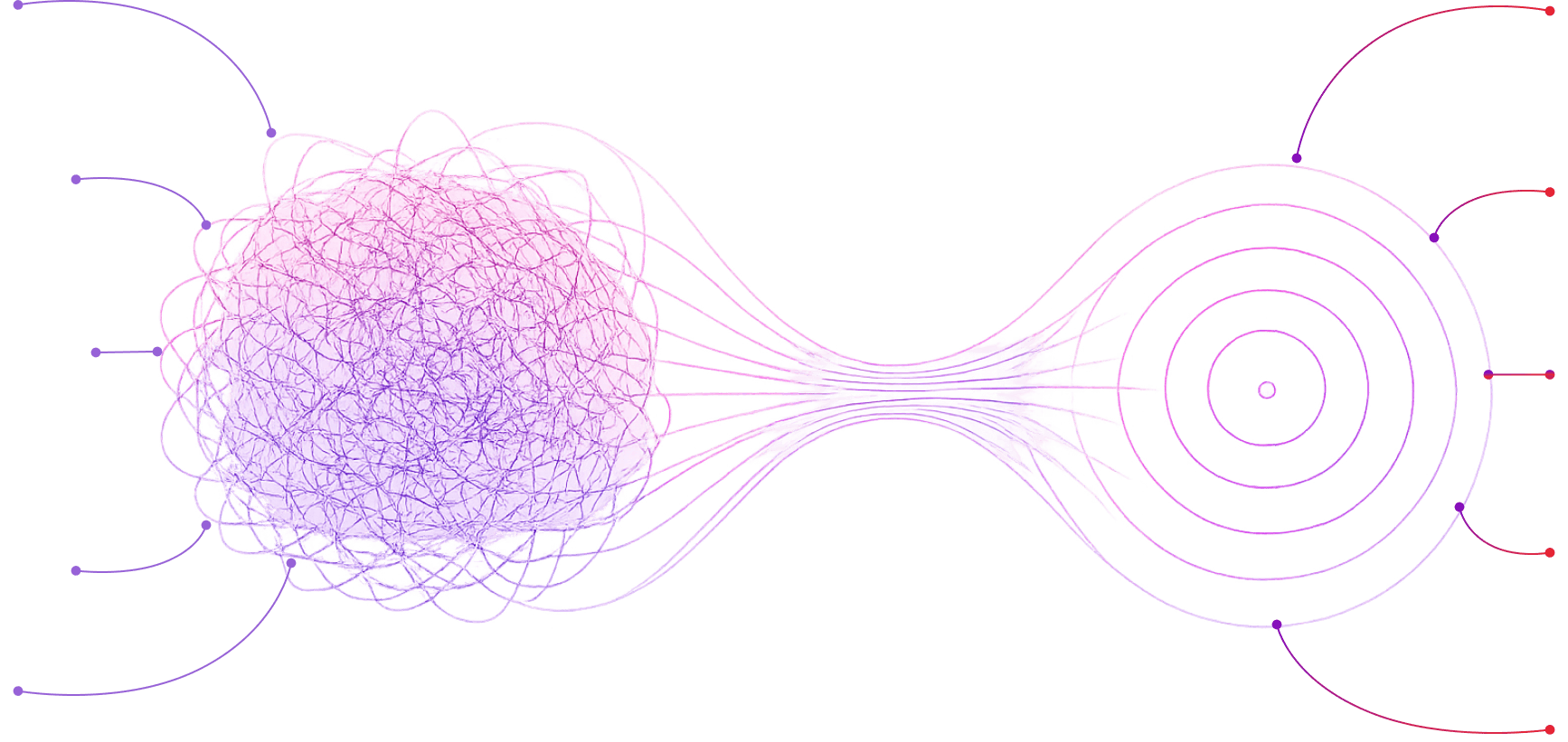 Transformation from complex chaos to clear outcomes